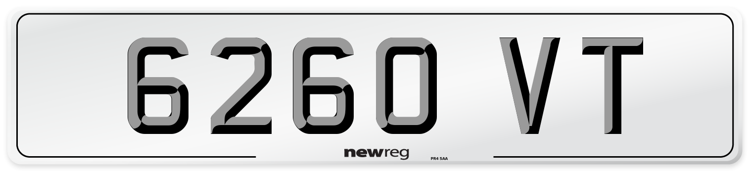 6260 VT Number Plate from New Reg